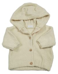 Smetanový propínací svetr s kapucí s oušky F&F