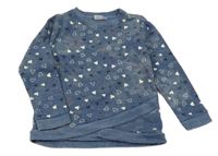 Modrá šisovaná mikina se srdíčky 