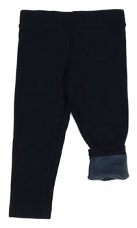 Tmavomodré teplákové zateplené legíny PRIMARK