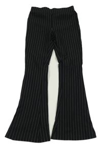 Černo-bílé pruhované chino flare slavnostní kalhoty EUROPE KIDS