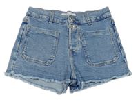 Modré šisované riflové kraťasy ZARA