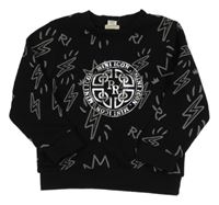 Černá mikina s logem a blesky RIVER ISLAND