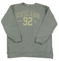 Světlekhaki mikina s číslem a nápisy C&A