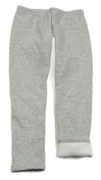 Šedé melírované teplákové zateplené legíny KIDS