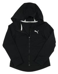 Černá propínací mikina s logem a kapucí PUMA