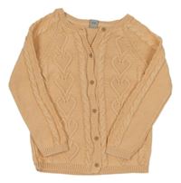 Světleoranžový vzorovaný propínací svetr Tu