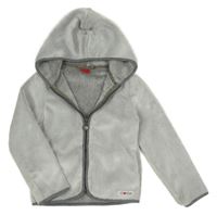 Světlešedá plyšová bunda s nášivkou a kapucí S. Oliver