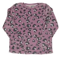 Fialovo-tmavošedo-světlerůžová vzorovaná plyšová pyžamová mikina George