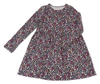 Černé šaty s kytičkami H&M