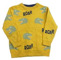 Hořčicový svetr s dinosaury zn. M&S