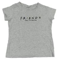 Šedé melírované tričko FRIENDS 