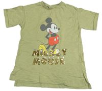 Zelené oversize tričko s Mickeym a překlápěcími flitry Next