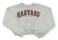 Světlešedá melírovaná crop mikina s nápisem - Harvard H&M