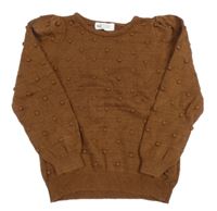 Hnědý 3D puntíkatý svetr H&M