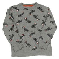 Šedá melírovaná mikina s dinosaury Urban Outlaws