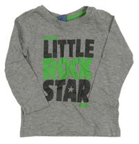 Šedé melírované triko s nápisem Dopodopo