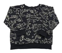 Tmavomodrá mikina se zvířaty a nápisy George