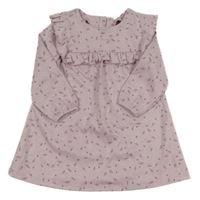 Růžové vzorované šaty s puntíky a volánkem Primark