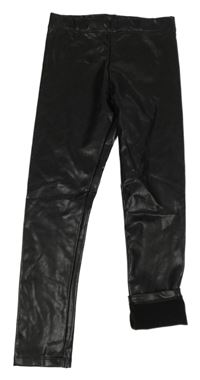 Černé koženkové legíny H&M