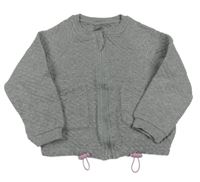 Šedá melírovaná prošívaná propínací mikina Little Kids