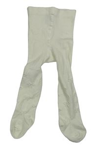 Smetanové punčocháče s mašlemi H&M