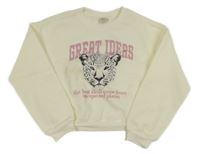 Krémová mikina s levhartem