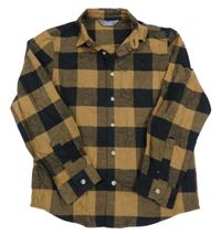 Hnědo-černá kostkovaná košile Primark