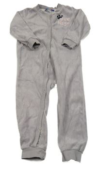 Lila sametový overal s nápisem Lupilu