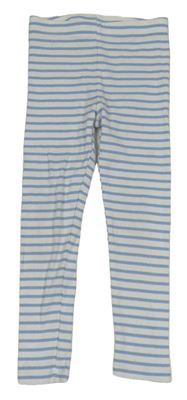 Bílo-modré pruhované žebrované legíny F&F