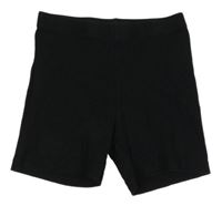 Černé žebrované elastické kraťasy Zeeman