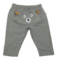 Šedé melírované tepláky s medvědem Liegelind