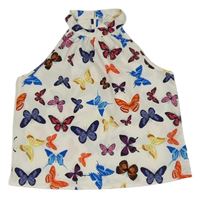 Bílý top s motýly Shein