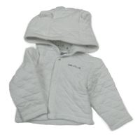 Bílá prošívaná propínací mikina s kapucí C&A