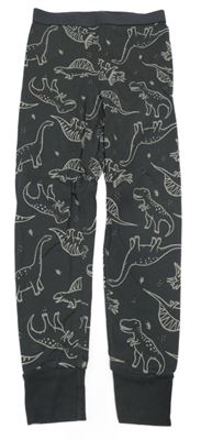 Tmavošedé pyžamové kalhoty s dinosaury H&M
