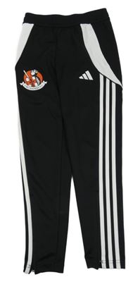 Černo-bílé sportovní funkční tepláky s potiskem Adidas