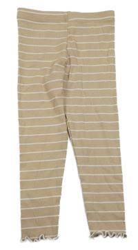 Béžovo-bílé pruhované žebrované legíny Primark