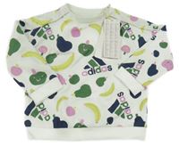 Nové - Mátová mikina s ovocem a logy Adidas