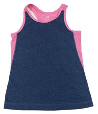 Tmavomodro-růžový sportovní top H&M