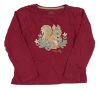 Vínové triko s veverkou Primark