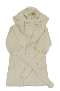 Smetanový chlupatý župan s kapucí - jednorožec H&M