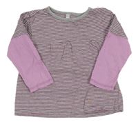 Šedo-růžová pruhovaná tunika 