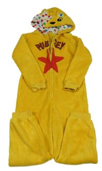 Žlutá chlupatá kombinéza s kapucí - Pudsey George