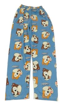 Modré pyžamové kalhoty s veverkami 