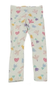 Bílo-barevné žebrované legíny s obrázky F&F