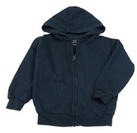 Tmavomodrá propínací mikina s kapucí Primark