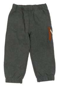 Tmavošedé melírované tepláky se zipem Topomini