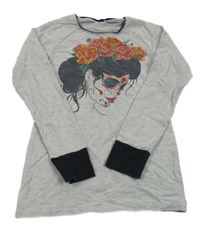 Šedá lehká mikina s dívkou 