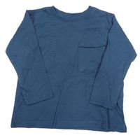 Tmavomodré triko s kapsou Zara