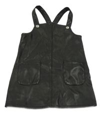 Černé laclové koženkové šaty s kapsami Primark