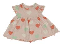 Světlerůžové šaty se srdíčky M&S